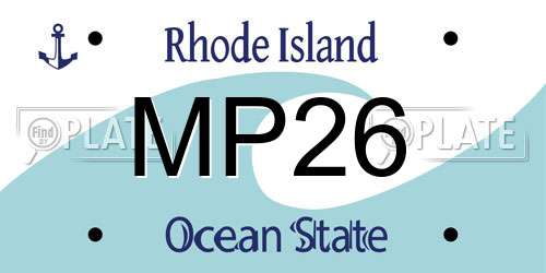 MP26 Rhode Island License Plate