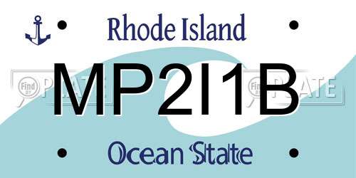 MP2I1B Rhode Island License Plate