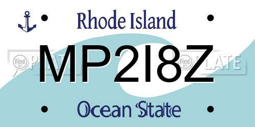 MP2I8Z Rhode Island License Plate