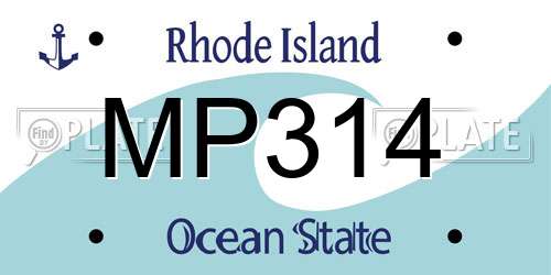 MP314 Rhode Island License Plate