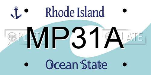 MP31A Rhode Island License Plate