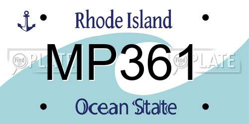 MP361 Rhode Island License Plate