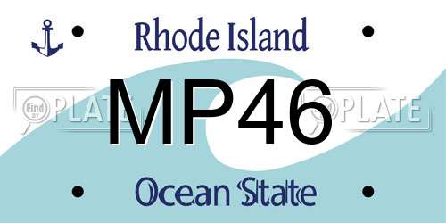 MP46 Rhode Island License Plate