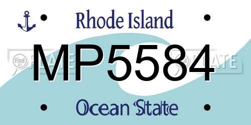 MP5584 Rhode Island License Plate