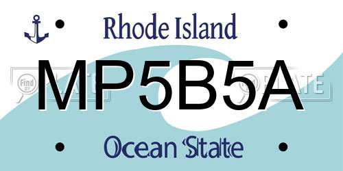 MP5B5A Rhode Island License Plate