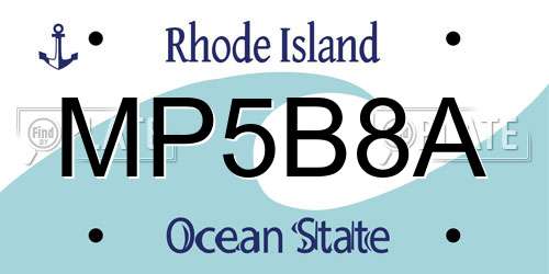 MP5B8A Rhode Island License Plate