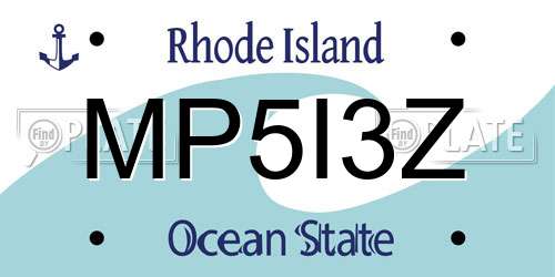 MP5I3Z Rhode Island License Plate