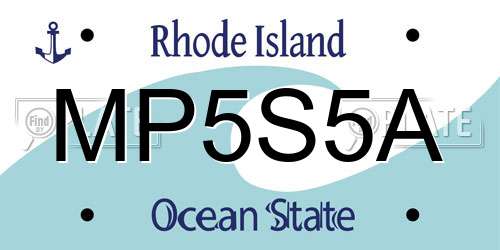 MP5S5A Rhode Island License Plate