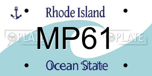 MP61 Rhode Island License Plate