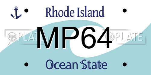 MP64 Rhode Island License Plate