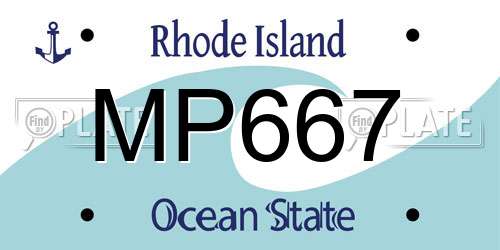MP667 Rhode Island License Plate
