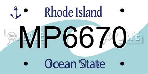MP6670 Rhode Island License Plate