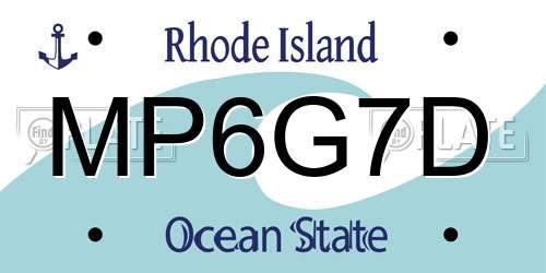MP6G7D Rhode Island License Plate