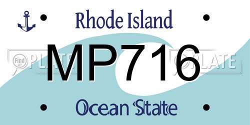 MP716 Rhode Island License Plate