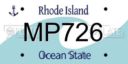 MP726 Rhode Island License Plate