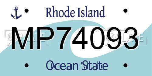 MP74093 Rhode Island License Plate