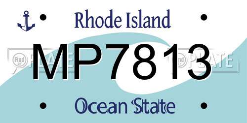 MP7813 Rhode Island License Plate