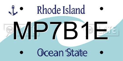 MP7B1E Rhode Island License Plate