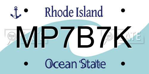 MP7B7K Rhode Island License Plate
