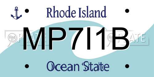MP7I1B Rhode Island License Plate