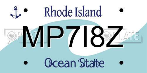 MP7I8Z Rhode Island License Plate