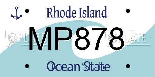 MP878 Rhode Island License Plate