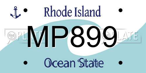 MP899 Rhode Island License Plate