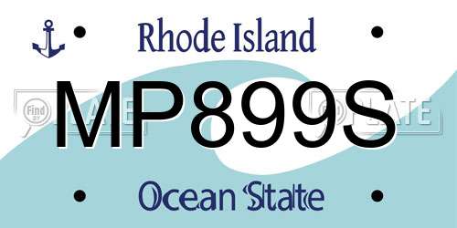 MP899S Rhode Island License Plate
