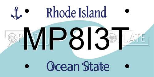 MP8I3T Rhode Island License Plate