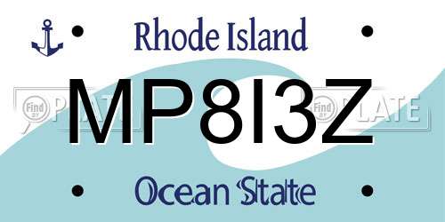 MP8I3Z Rhode Island License Plate