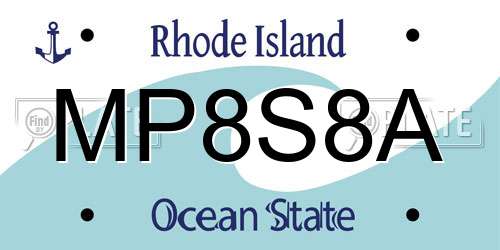 MP8S8A Rhode Island License Plate