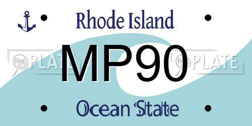MP90 Rhode Island License Plate