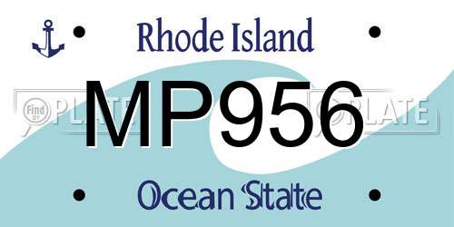 MP956 Rhode Island License Plate