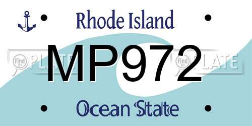 MP972 Rhode Island License Plate