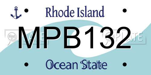 MPB132 Rhode Island License Plate