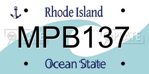 MPB137 Rhode Island License Plate