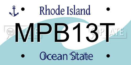 MPB13T Rhode Island License Plate