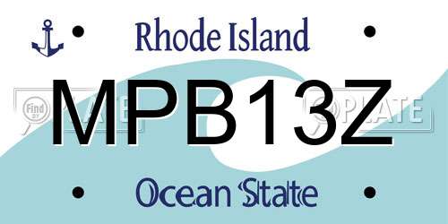 MPB13Z Rhode Island License Plate