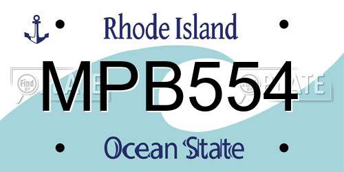 MPB554 Rhode Island License Plate