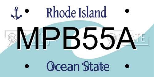 MPB55A Rhode Island License Plate