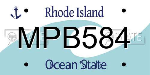 MPB584 Rhode Island License Plate