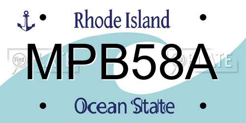MPB58A Rhode Island License Plate