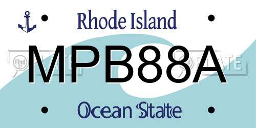 MPB88A Rhode Island License Plate