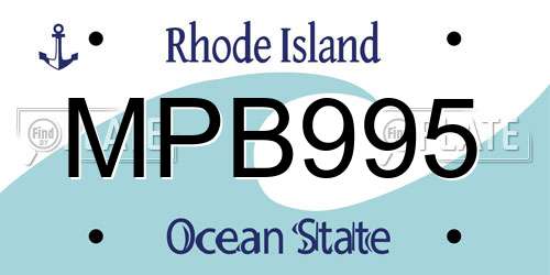 MPB995 Rhode Island License Plate