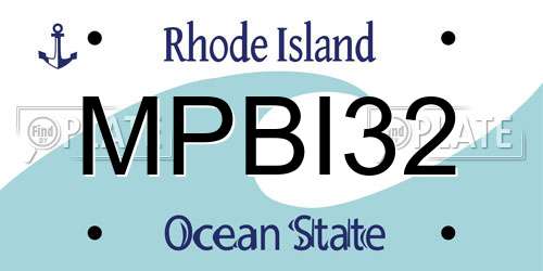 MPBI32 Rhode Island License Plate