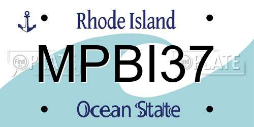 MPBI37 Rhode Island License Plate