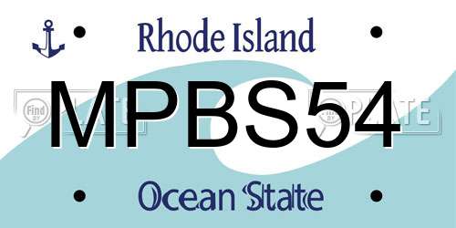 MPBS54 Rhode Island License Plate