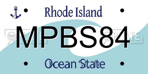 MPBS84 Rhode Island License Plate