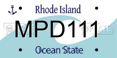 MPD111 Rhode Island License Plate