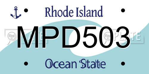 MPD503 Rhode Island License Plate